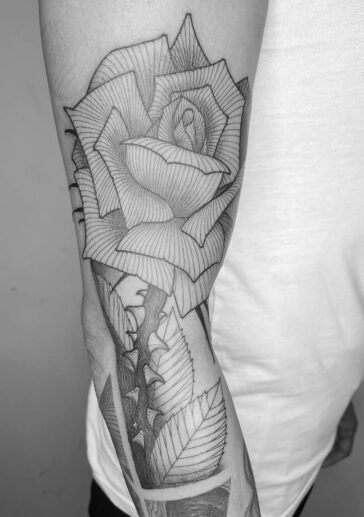 Black & Gray Rose Tattoo