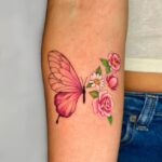 Butterfly & Flowers Tattoo