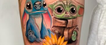 Stitch And Baby Yoda Tattoo