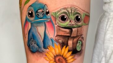 Stitch And Baby Yoda Tattoo