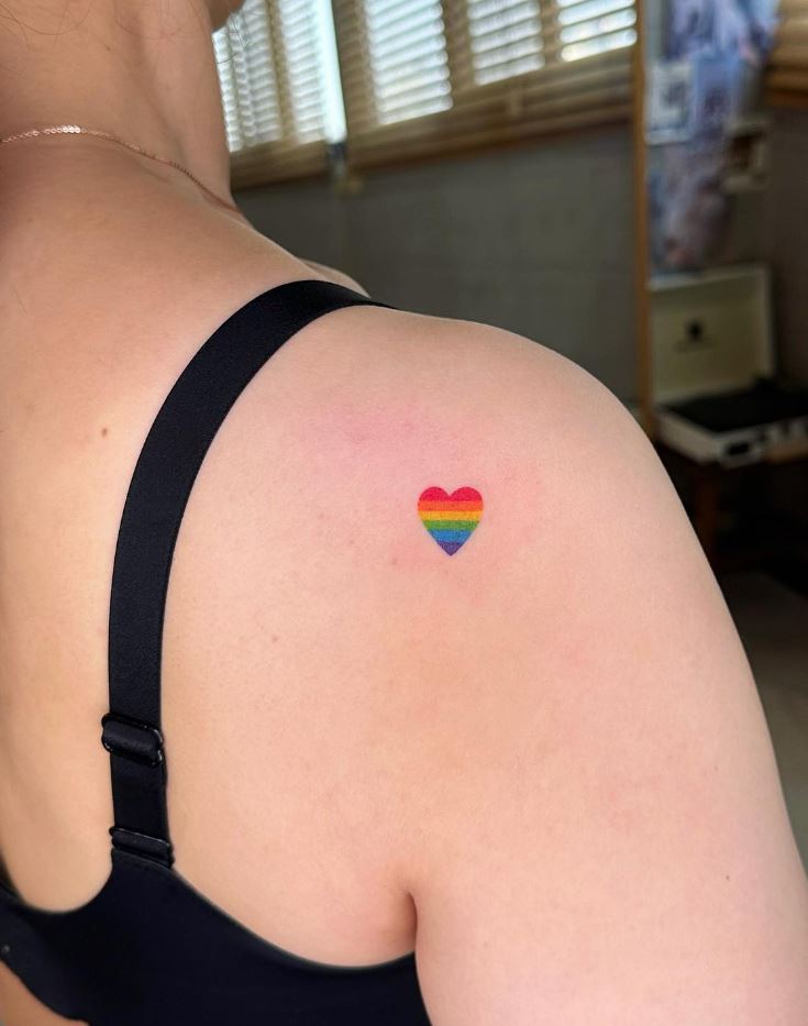 Rainbow Heart Tattoo
