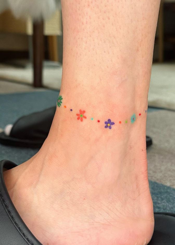 Small Flower Band Tattoo