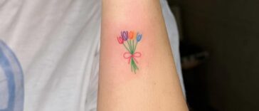 Tiny Flower Bouquet Tattoo
